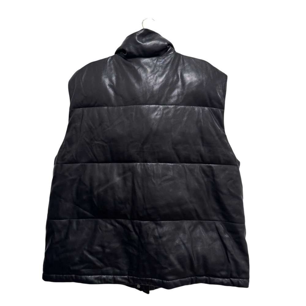 Abercrombie & Fitch Vegan Leather Puffer Vest Black Sz XL - Picture 6 of 14
